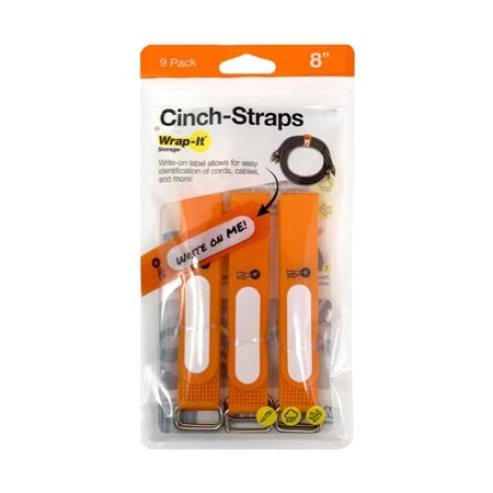 Jjaamm Cable Tie Strap, 8 in L, Orange, Nylon 209-08OR